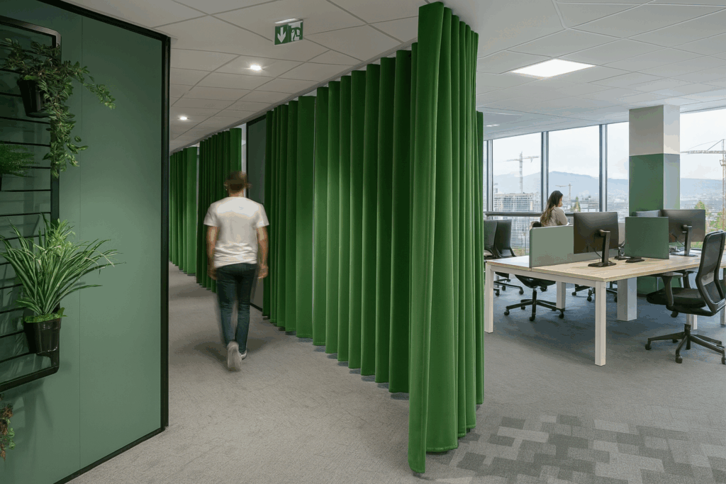 RIDEAUX ACOUSTIQUE CLOISON ACOUSTIQUE STYL O BUREAU NIMES